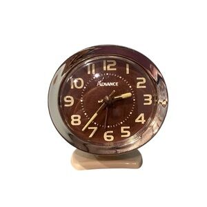 Vintage Advance Alarm Clock Wind Up Collectible Decoration FOR PARTS NOT WORKING
